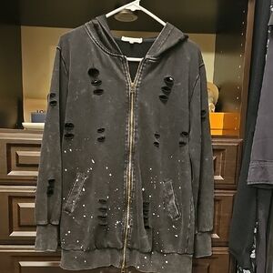 Gilded Intent Charcoal Zip-Up Jacket